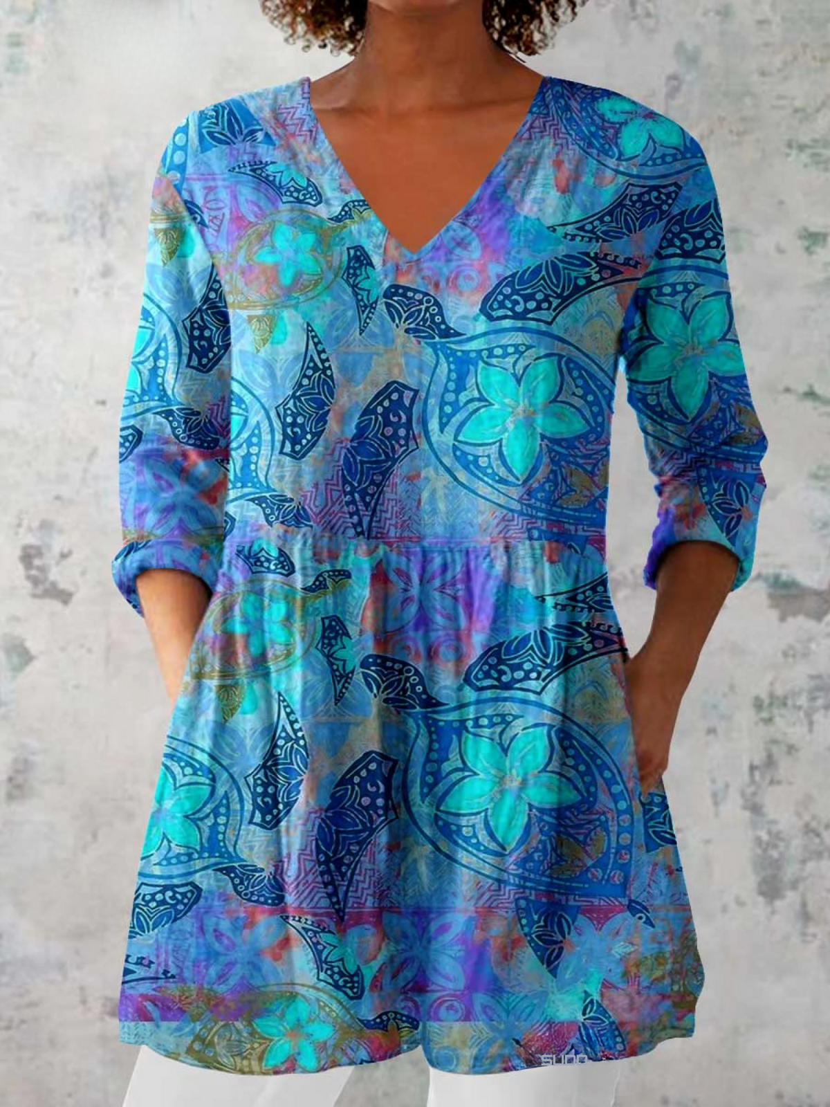 Lilia | Lang V-hals bluse