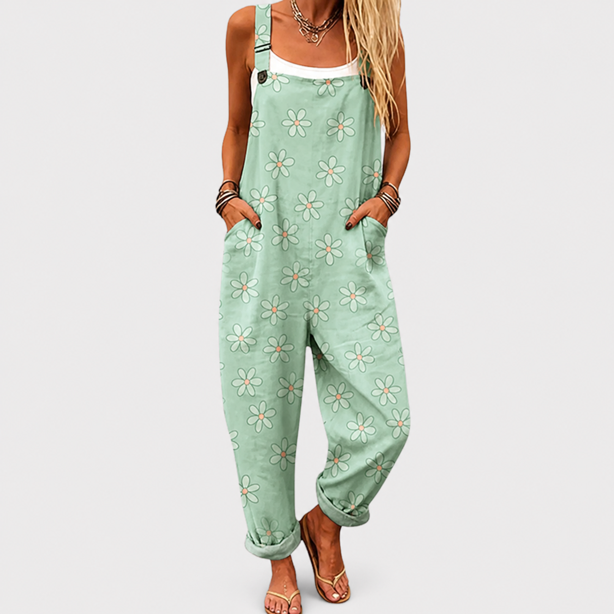 Comfortable Printed Dungarees