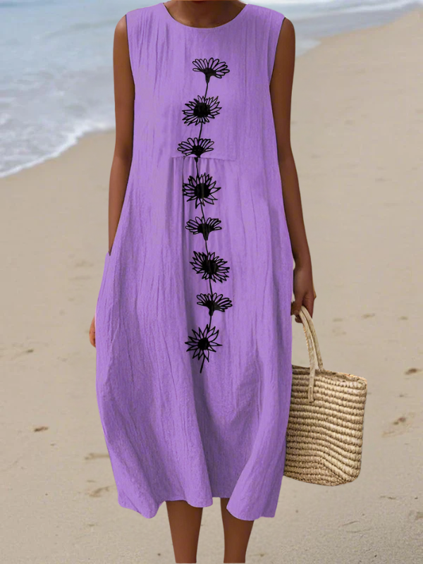 Emma™ Violet Bloom midi-kjole