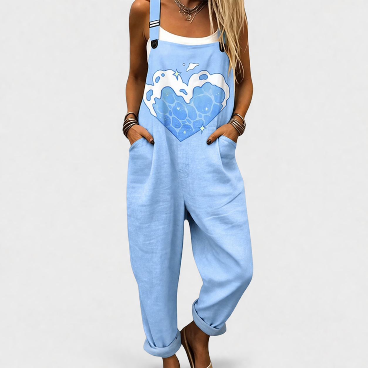Comfortable Printed Dungarees