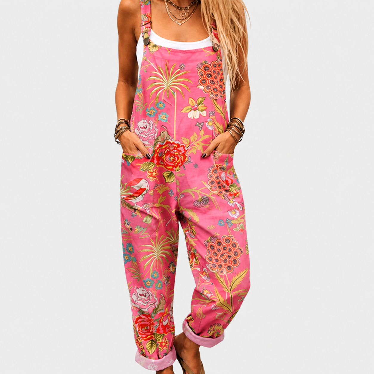 Comfortable Printed Dungarees