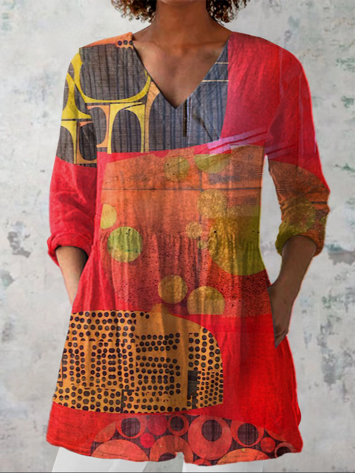 Indira | Lang V-hals bluse