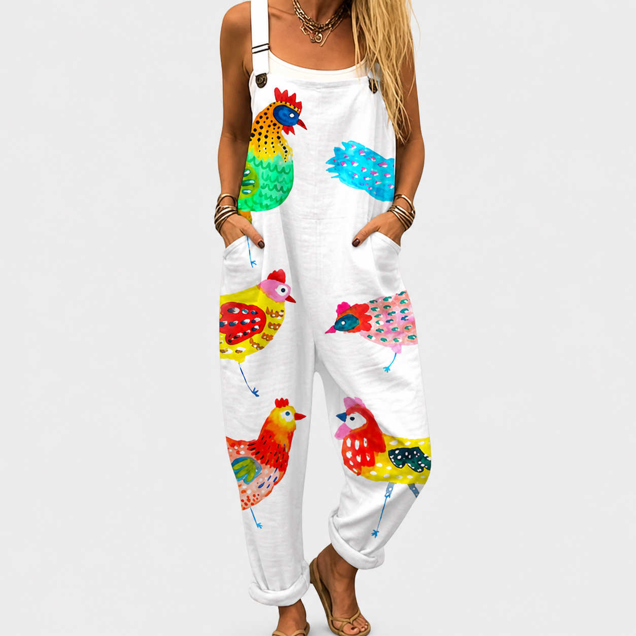 Comfortable Printed Dungarees