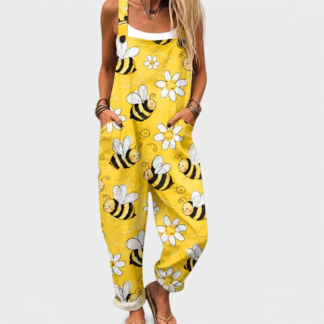 Comfortable Printed Dungarees