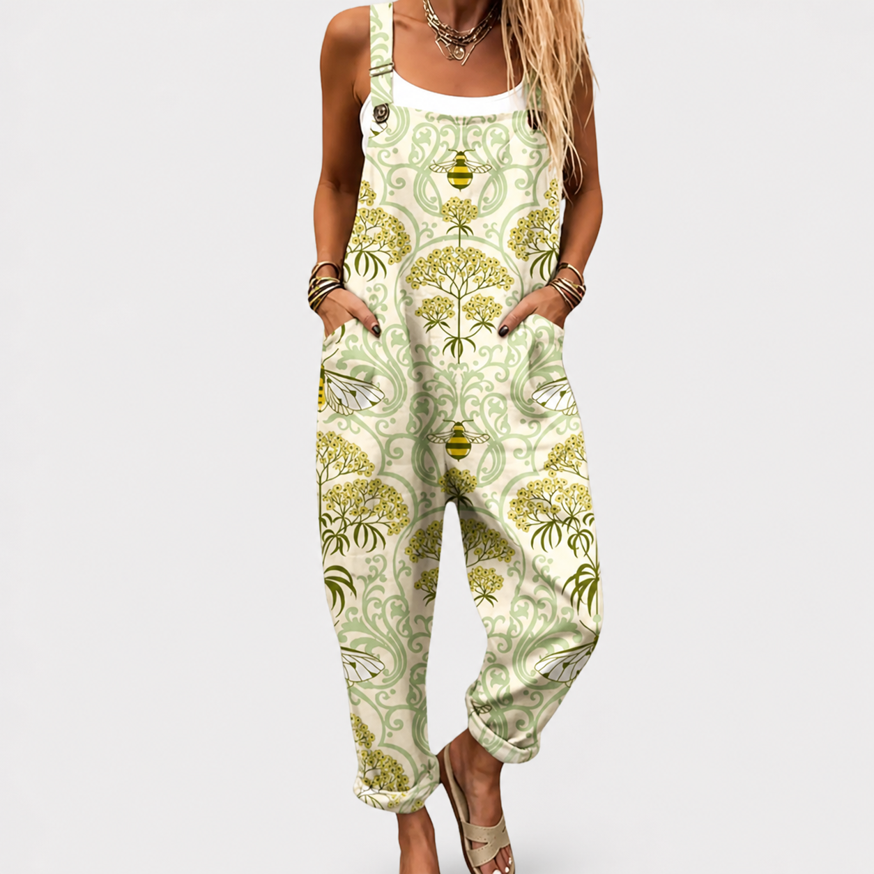Comfortable Printed Dungarees