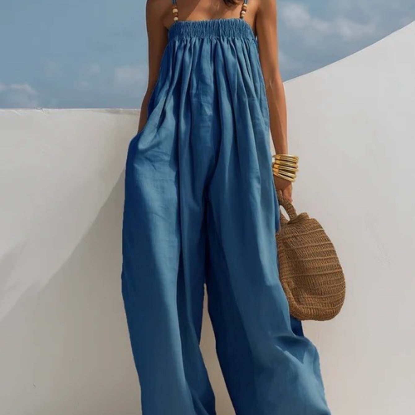 Madison | Denim Vid-Ben Jumpsuit