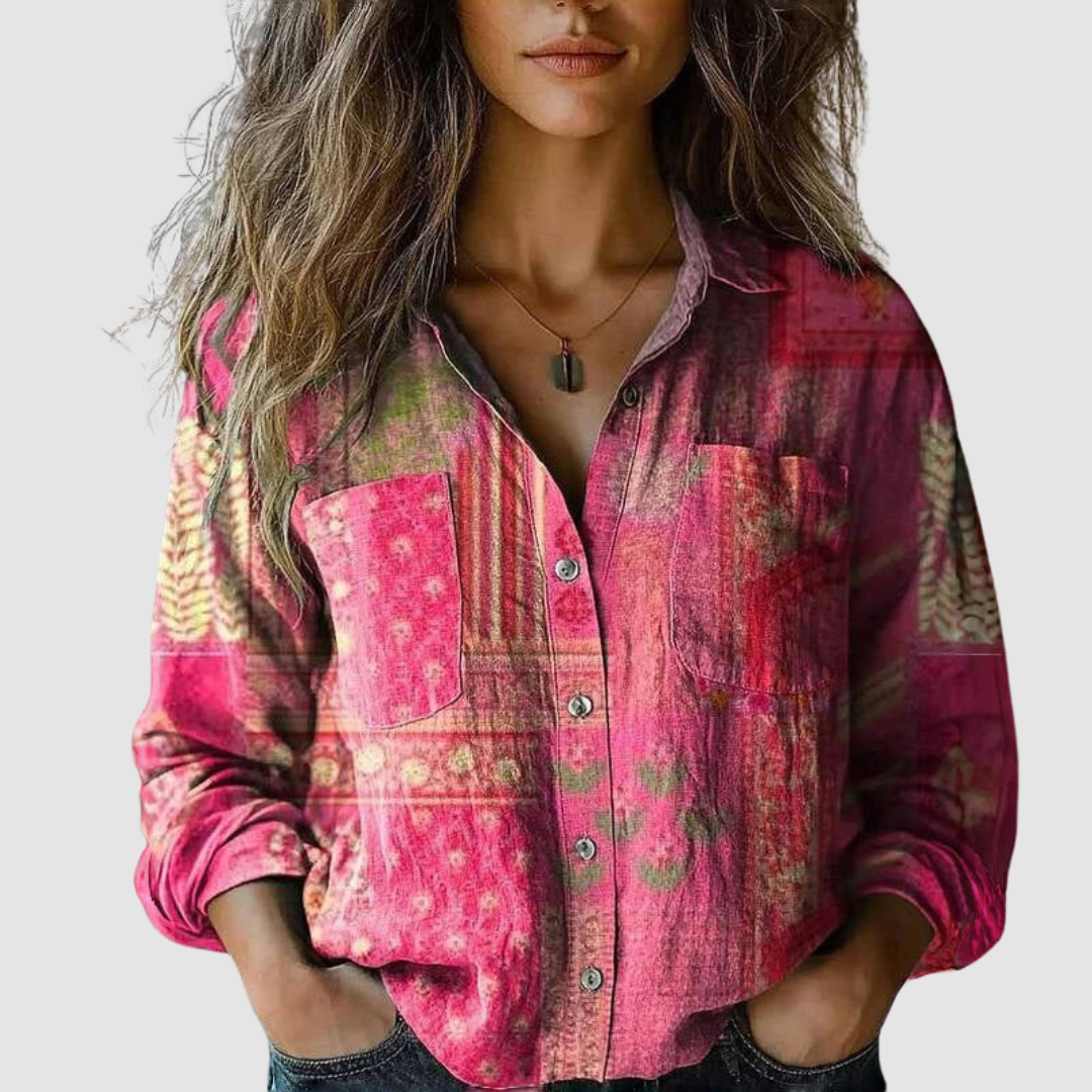 Morena | Vintage Trykt Bluse