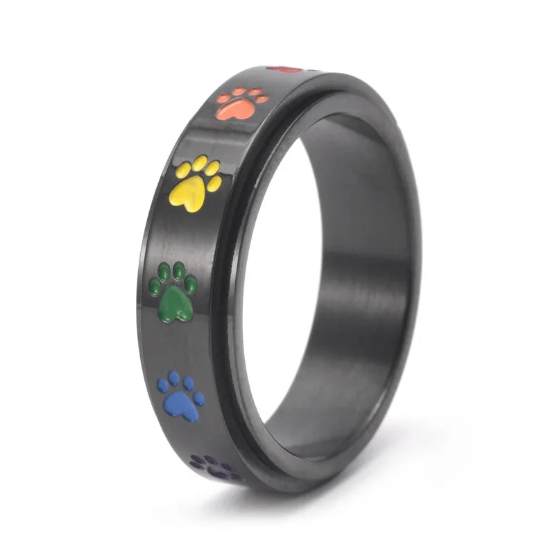 Spinnende Stressreduserende Pote Ring – Regnbuepoter
