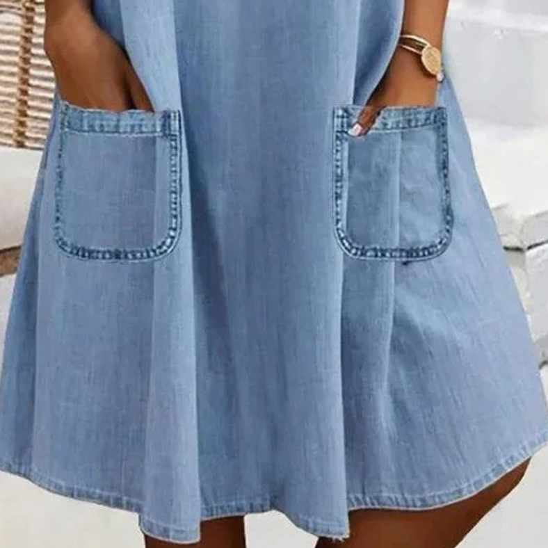 Leilani™ | Chique denim midi-kjole
