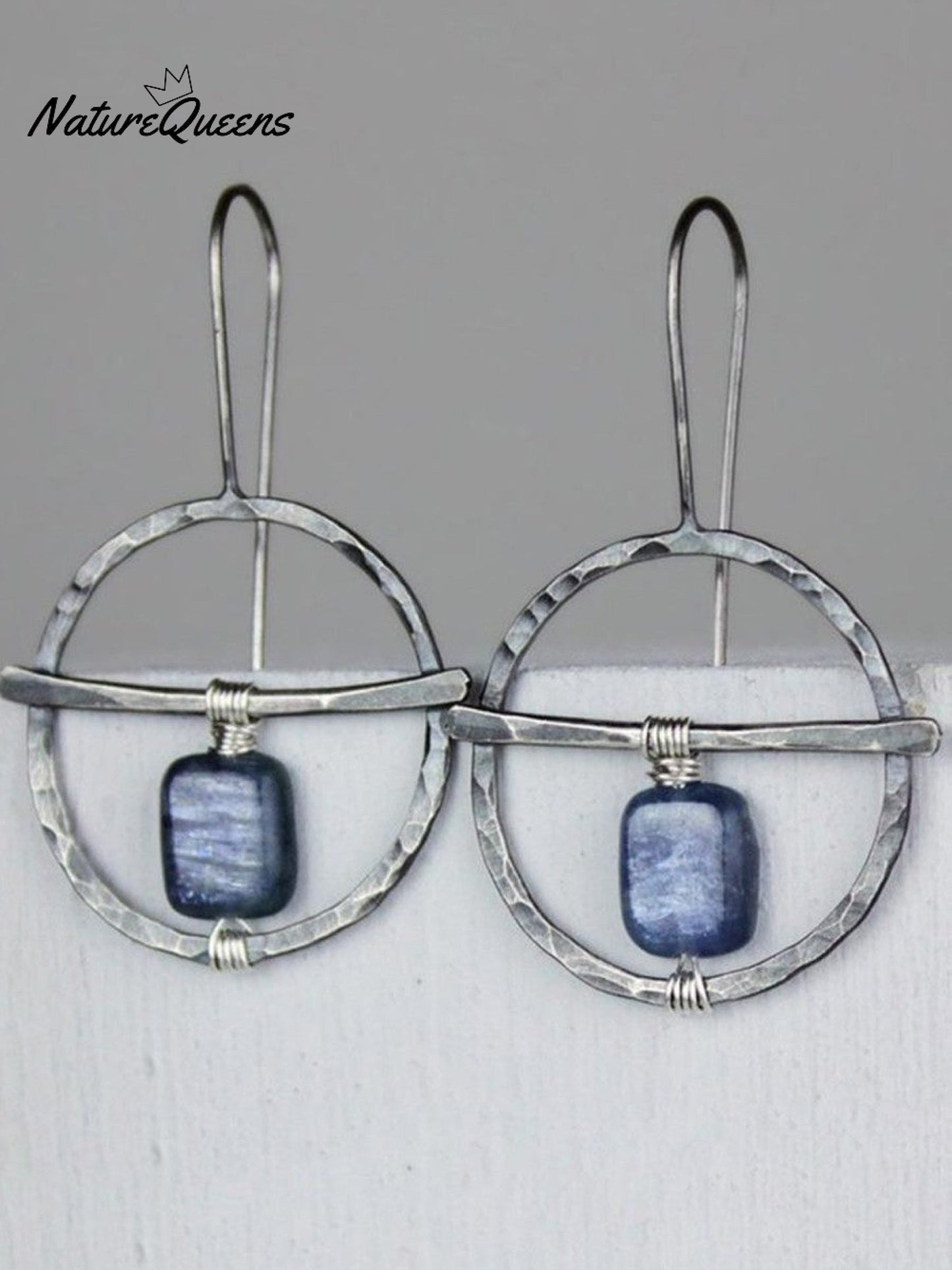 Kvinnelige Vintage Håndlagde Naturlige Lapis Lazuli Øredobber