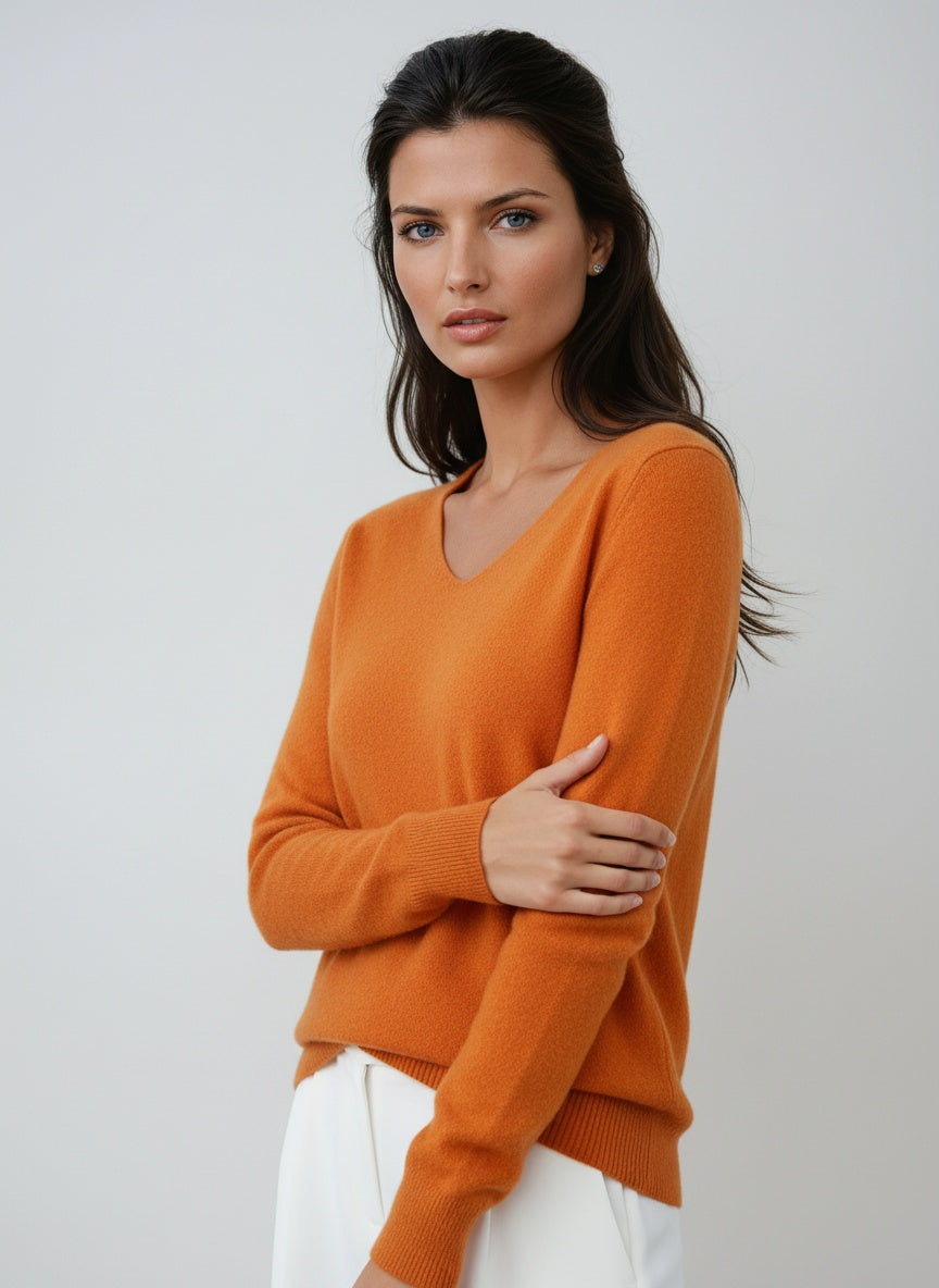 Vivienne | V-Hals Langermet Genser