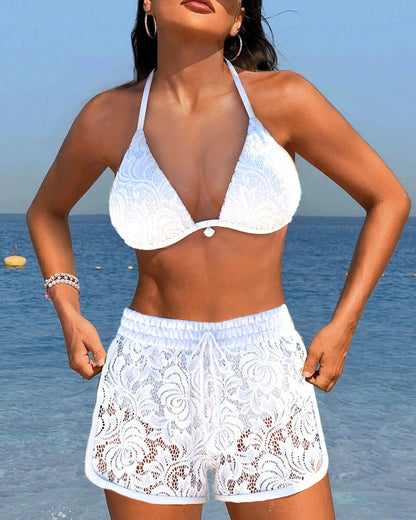 Liv® | Elegante Ensfargede Kanten Bikiniset