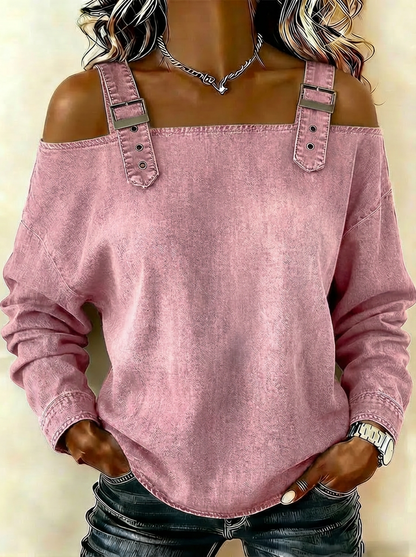 Dame utenermet denimskjorte