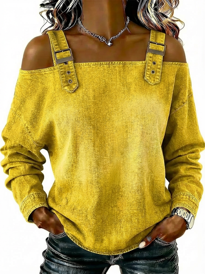 Dame utenermet denimskjorte