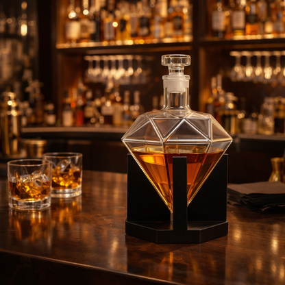 Whiskeyflaske - Diamond Edition og Stativ