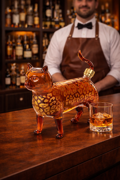 Whiskeyflaske – Leopardkatt-utgave