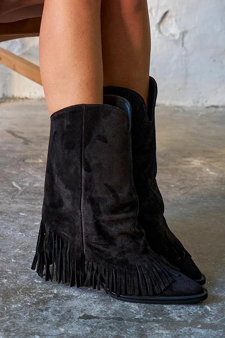 Élise™ | Suede Fringede Støvler