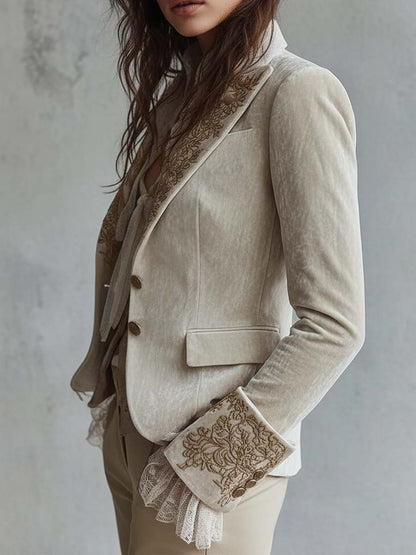 Women’s Ivory Embroidered Tailored Blazer