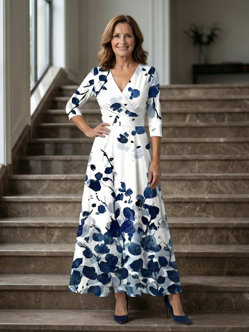 Celine | Krysset Wrap Midi Kjole