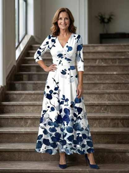 Celine | Krysset Wrap Midi Kjole