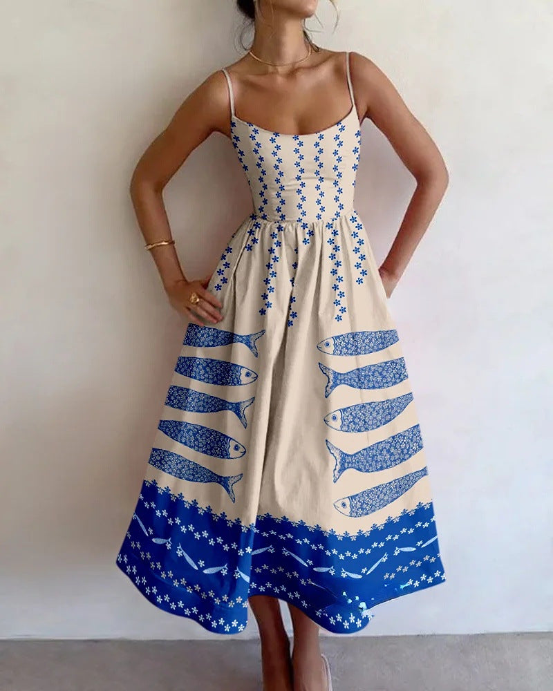 Elowette | Blue Harbor Midi Kjole