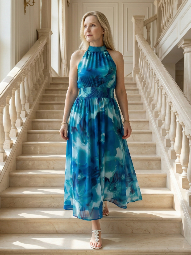 Sylin | Samlet Halter Midi Kjole