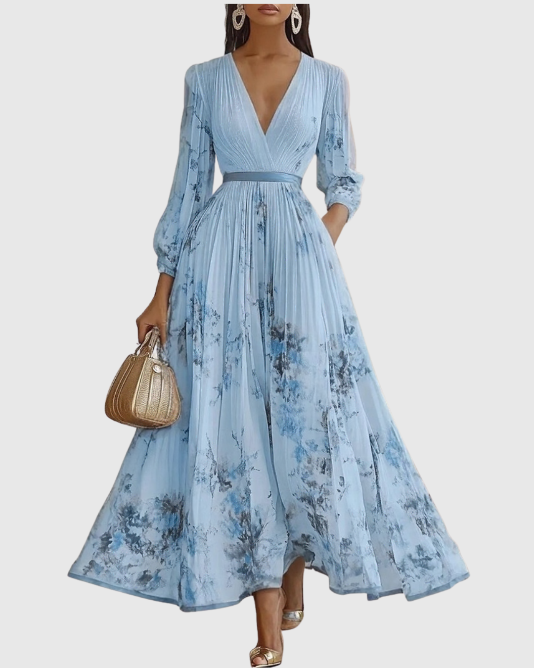 Siena™ | Elegant Plissé Maxi Kjole