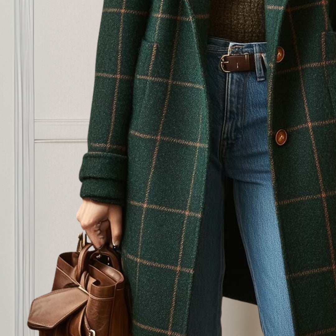 Judith™ | Lang Tweed Rutete Kåpe