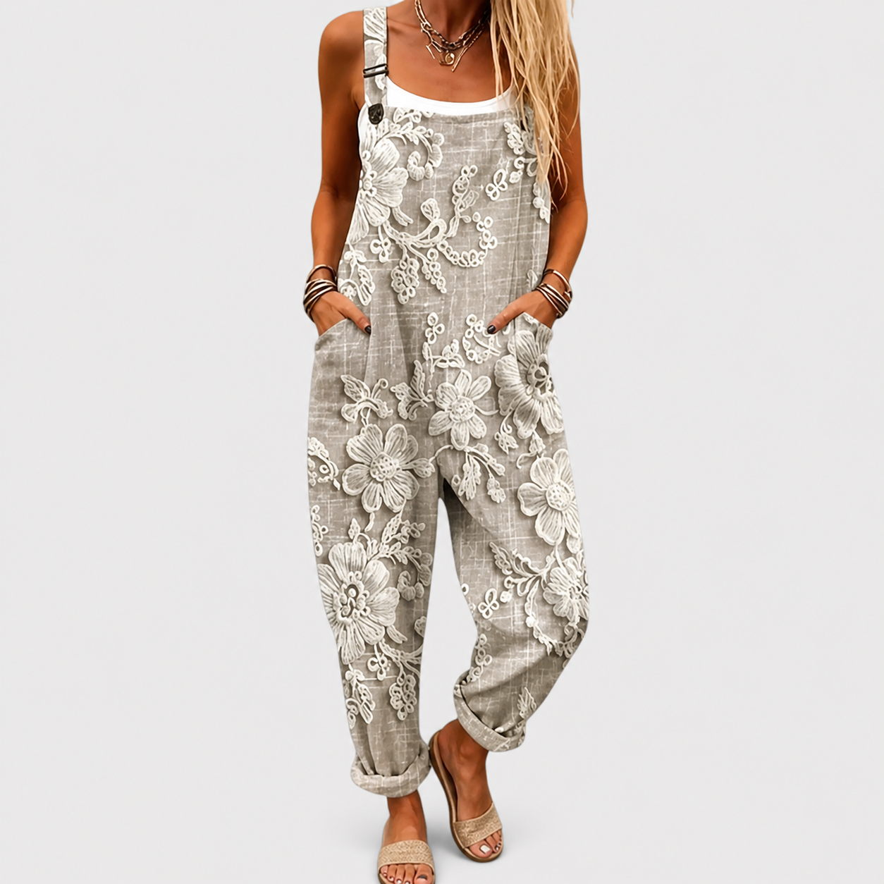 Comfortable Printed Dungarees