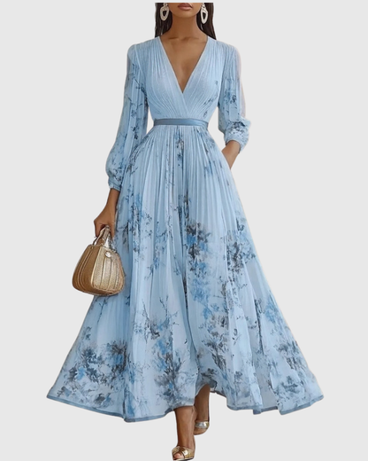 Rowella | Elegant Plisserte Maxi Kjole