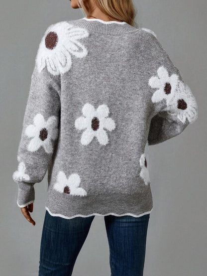 PAULA | ELEGANT BLOMSTRET GENSER MED V-HALS