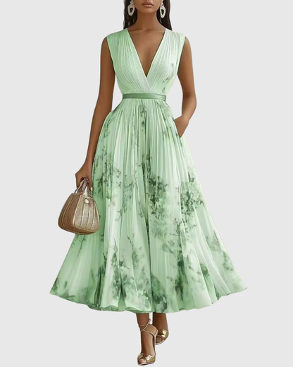 Rowella | Elegant Plisserte Maxi Kjole