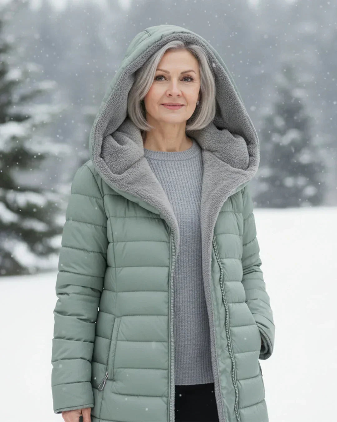Olivia™ | Ruted A-Linje Vinterjakke