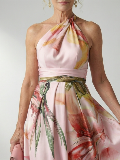Amiel | Lys Blomstret Maxi Kjole
