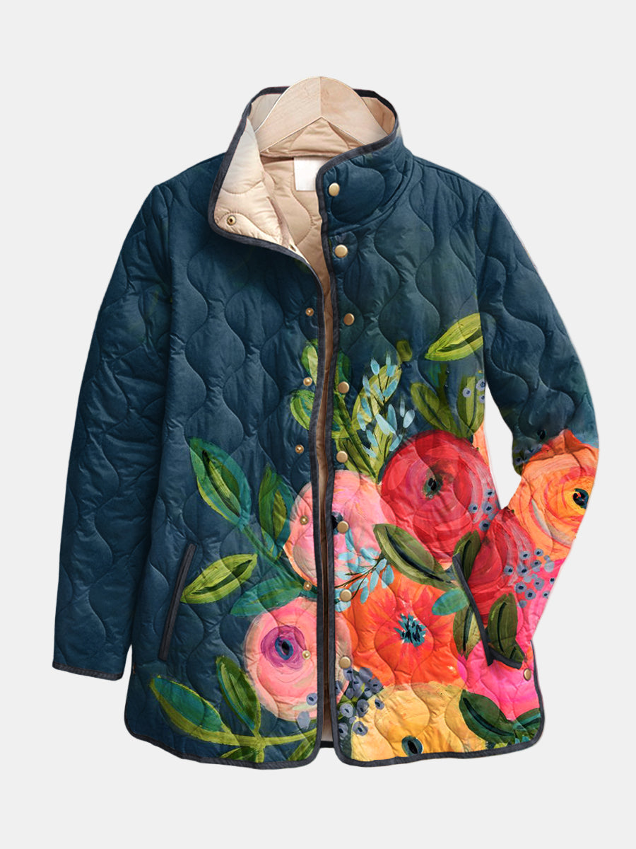 Amaya | Vintage Blomstertrykt Quilted Jakke