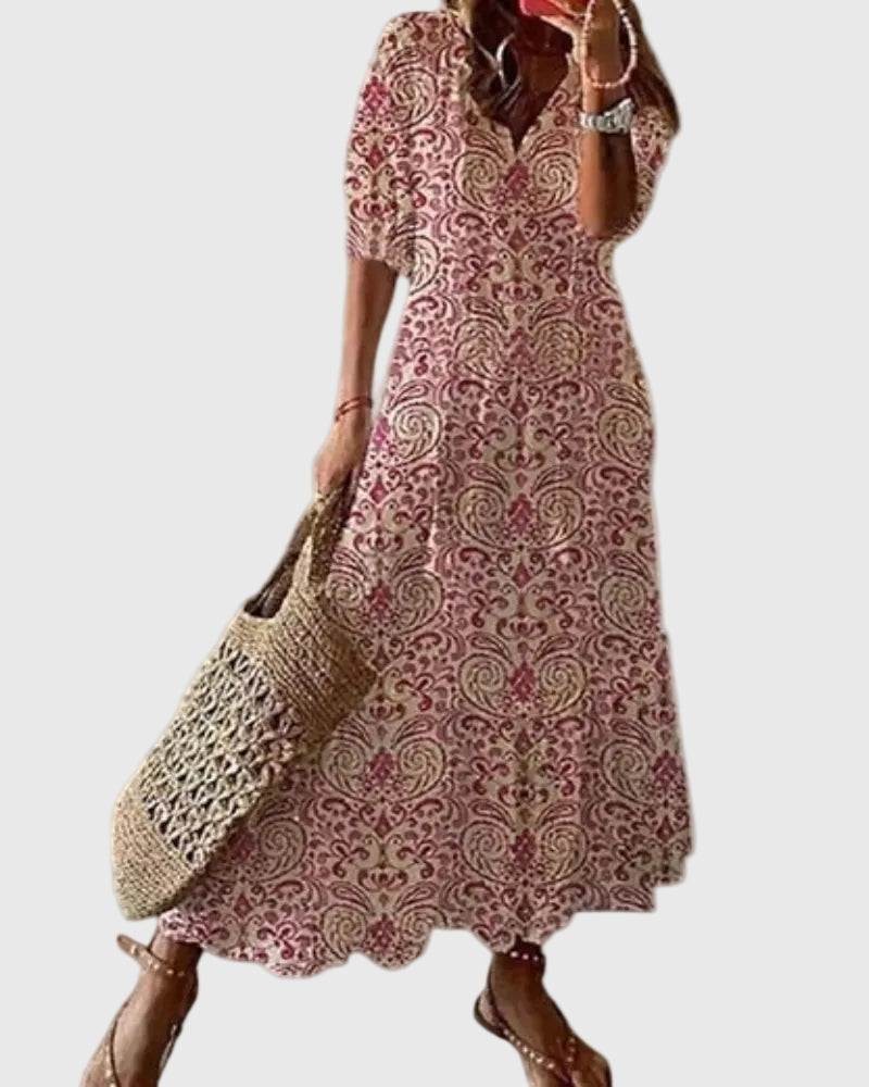 Amalia | Boho Vintage Sommer Maxi Kjole
