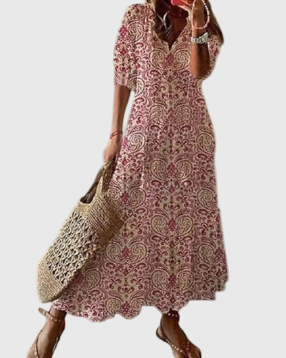 Amalia | Boho Vintage Sommer Maxi Kjole