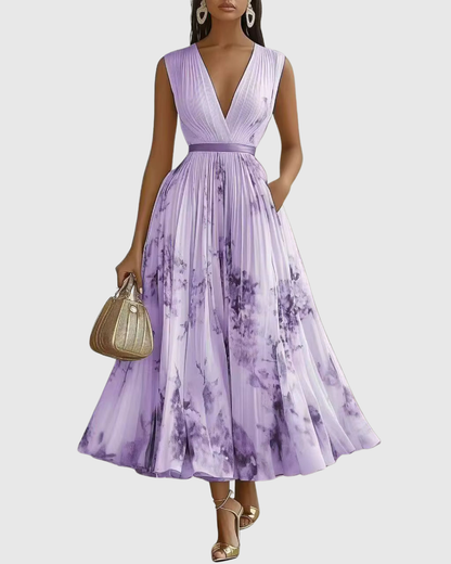 Rowella | Elegant Plisserte Maxi Kjole