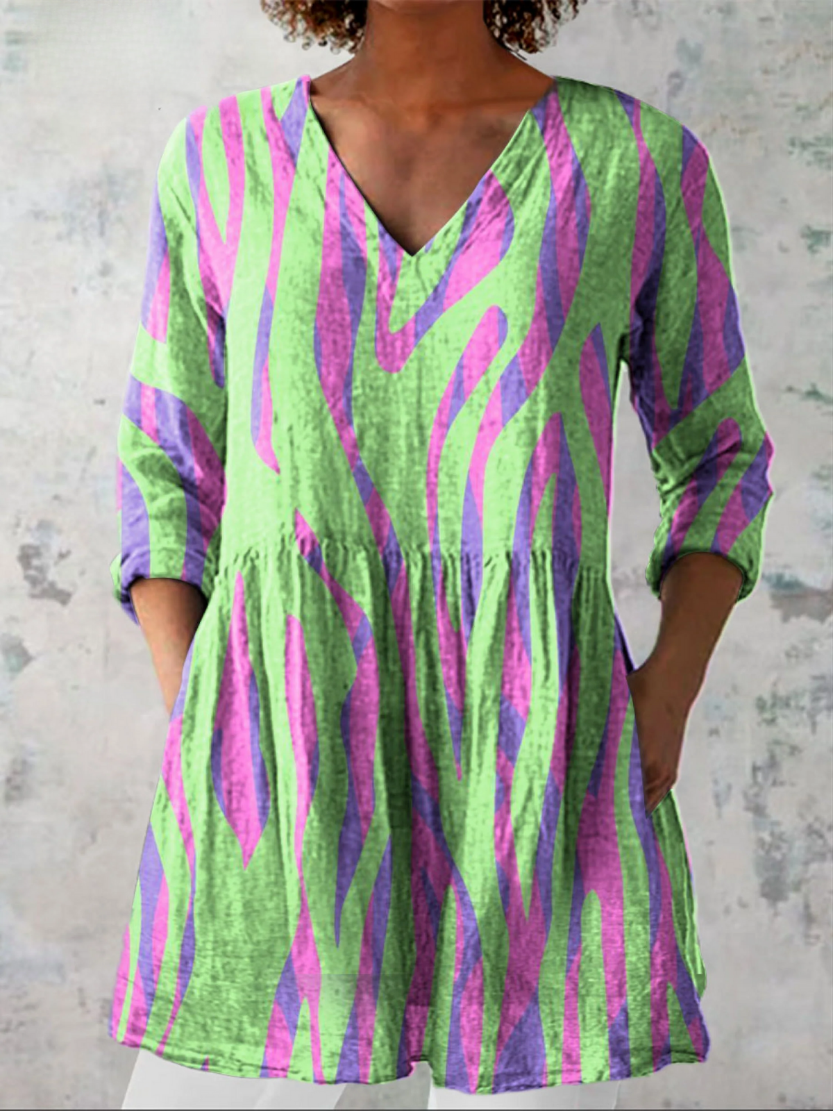 Gisella | Lang V-hals bluse