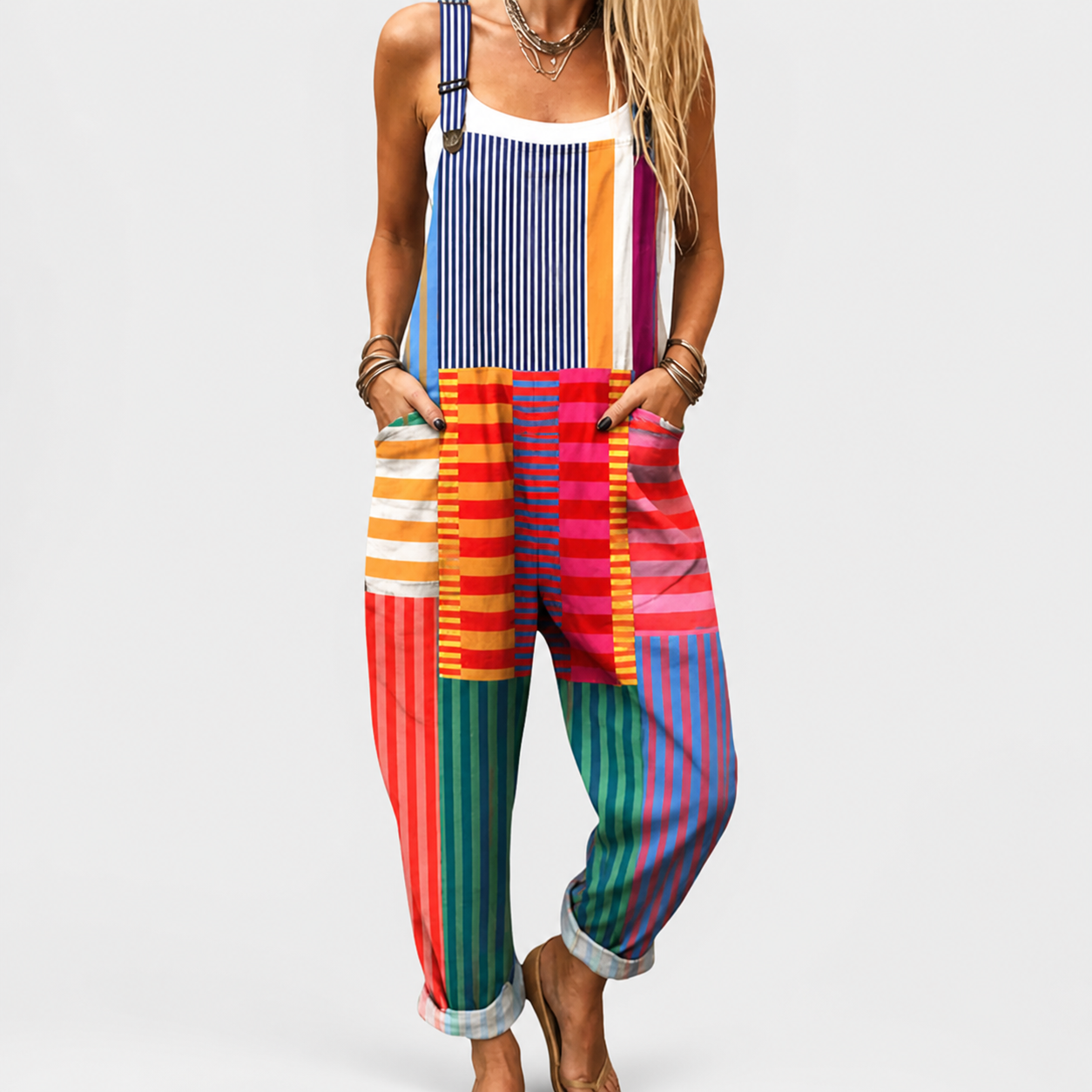 Comfortable Printed Dungarees