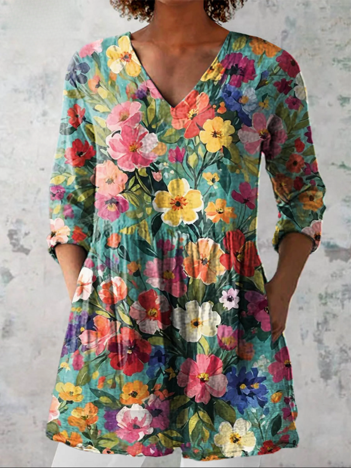 Ines | Lang V-hals bluse