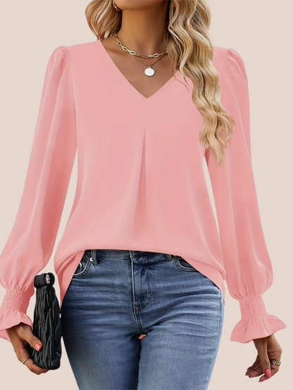 Mira | Elegant Bluse med V-hals