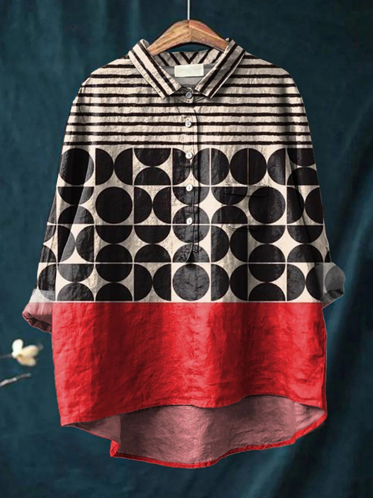 Artistry Geometrisk Mønster Trykt Kvinne Casual Skjorte