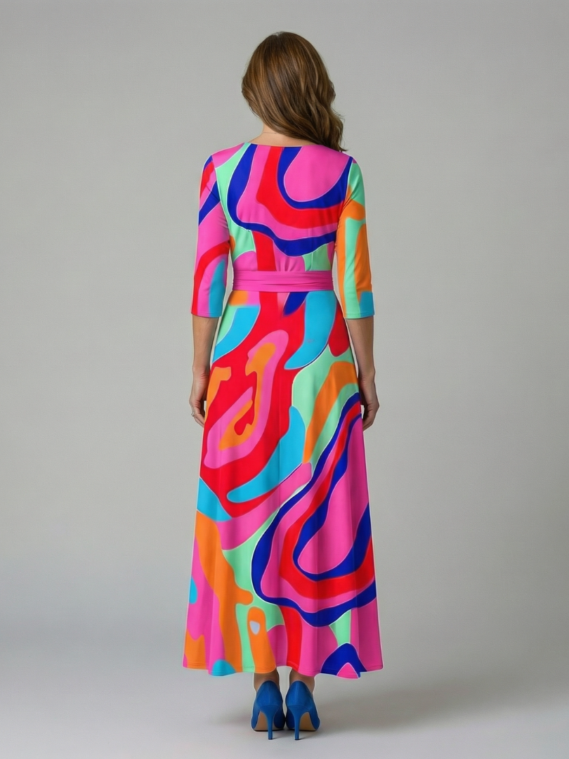 Celine | Krysset Wrap Midi Kjole