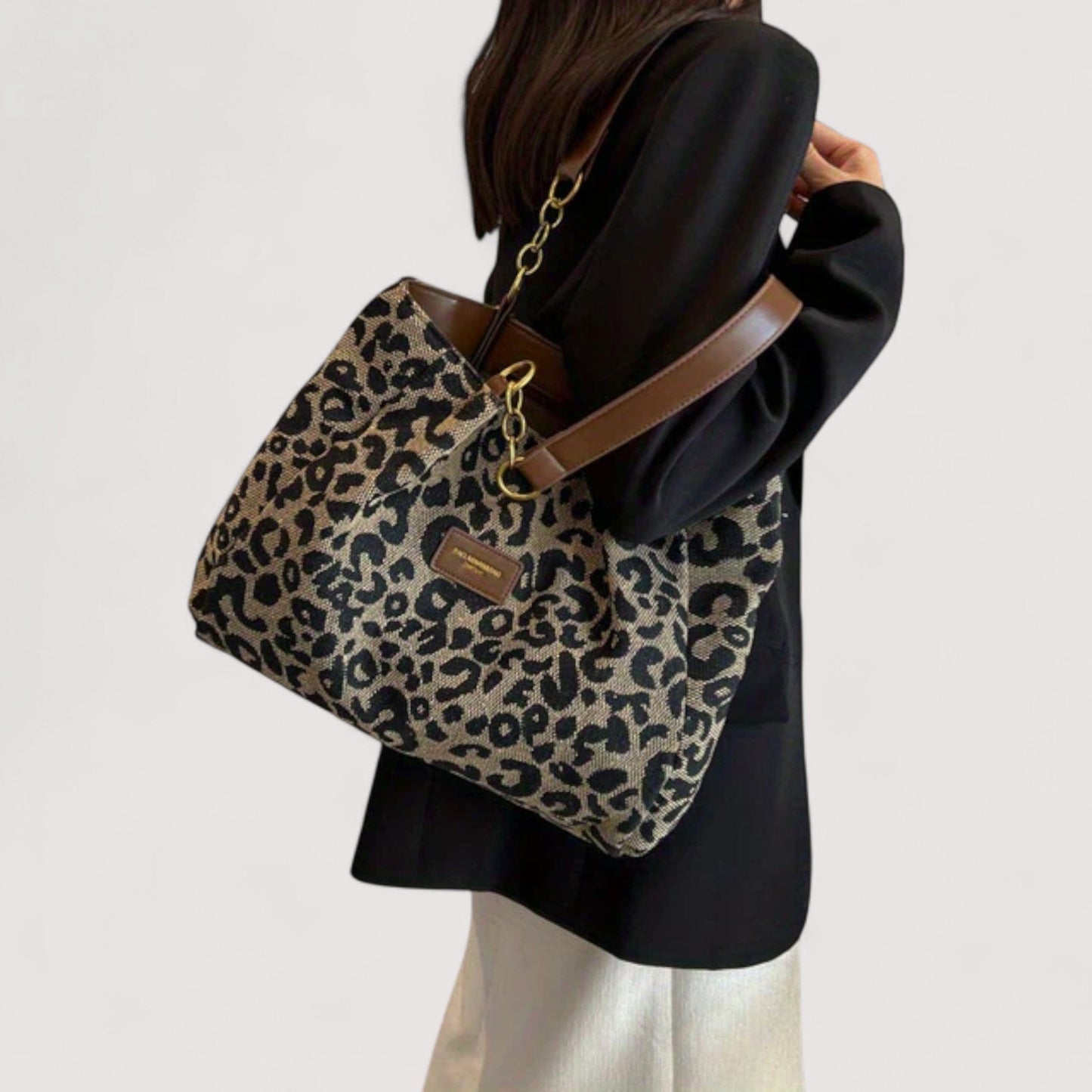 Lévrier – Leopard Canvas Handleveske
