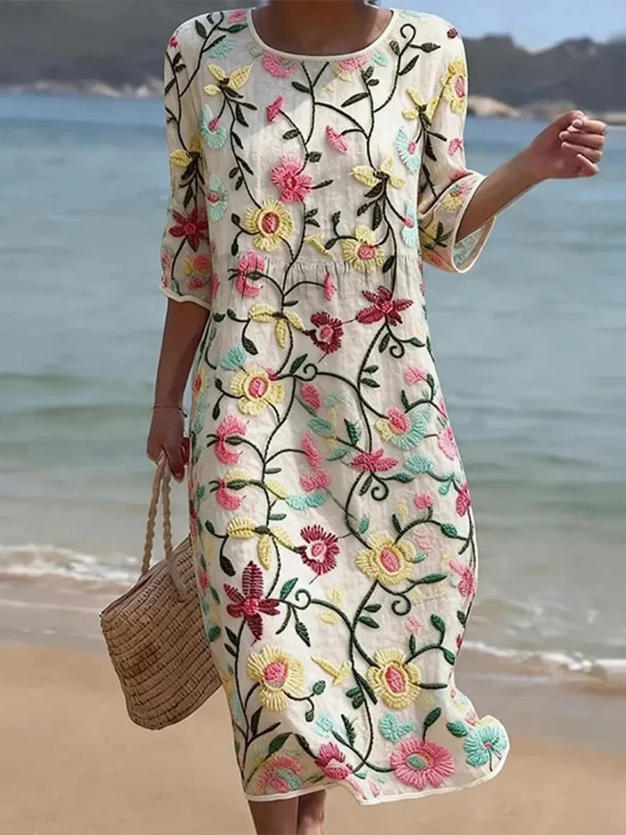 Rebecca | Kvinne Floral Mønster Kjole