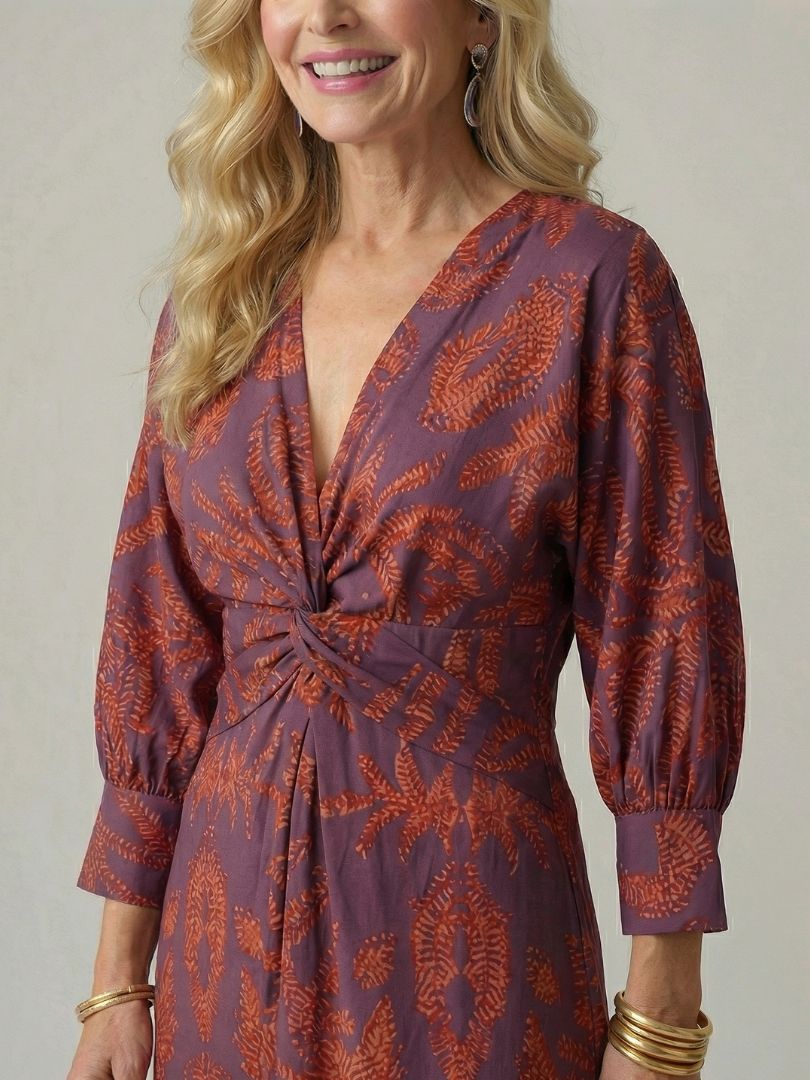 Lune | Naturlig Wrap Midi Kjole