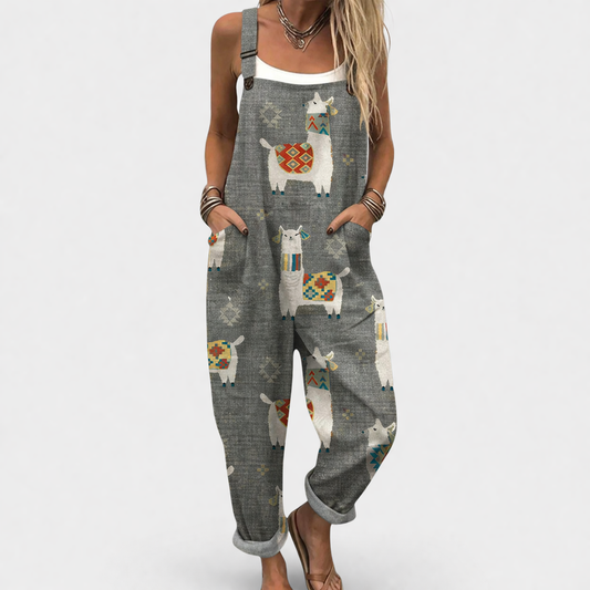 Comfortable Printed Dungarees