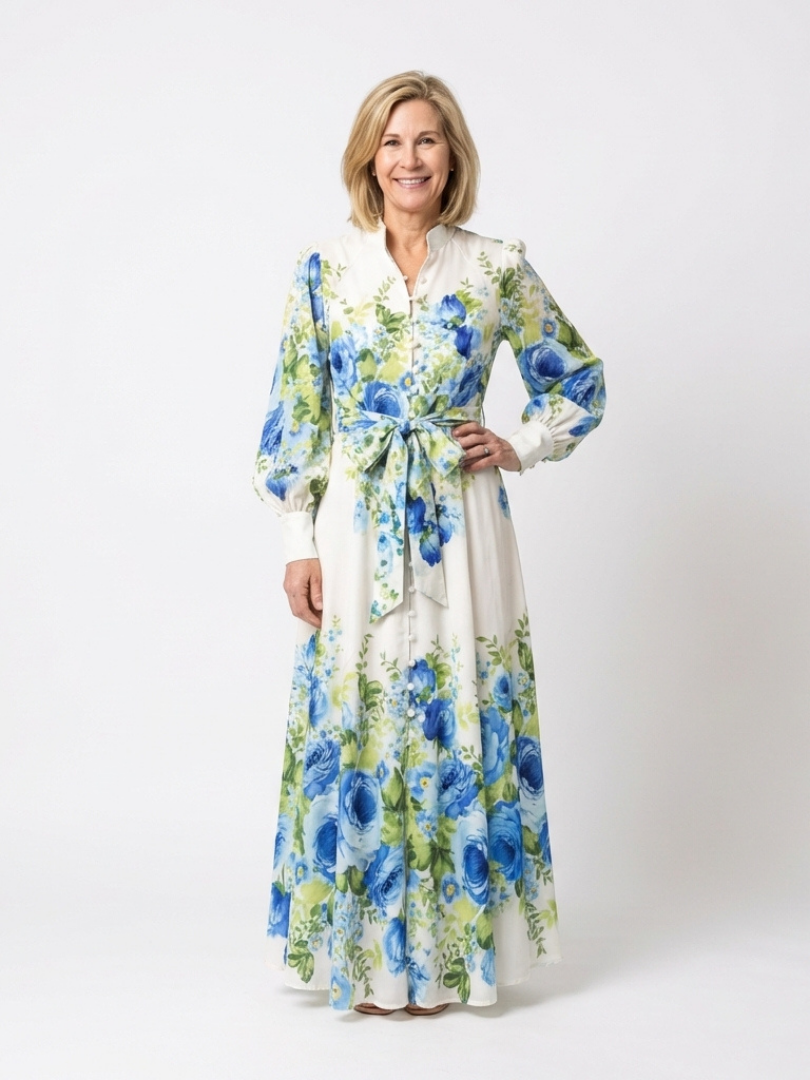Harper | Knappefront Blomster Maxi