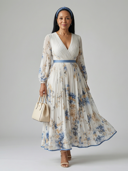 Rielle | Plisserte Wrap Midi Kjole